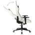 Silla de gaming de cuero sintético blanco y