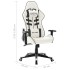 Silla de gaming de cuero sintético blanco y