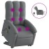 Sillón de masaje eléctrico reclinable elevable tela gris