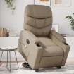 Sillón reclinable de masaje eléctrico cuero sintético capuchino