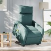 Sillón masaje eléctrico reclinable elevable tela verde oscuro