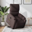 Sillón masaje eléctrico reclinable elevable tela marrón oscuro