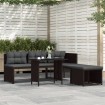 Set de muebles de jardín 4 piezas ratán sintético marrón