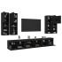 Mueble de pared de TV con luces LED 7 piezas