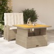 Set comedor de jardín 2 pzas con cojines ratán sintético beige