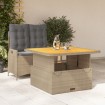 Set comedor de jardín 2 pzas con cojines ratán sintético beige