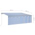 Toldo automático persiana LED sensor viento azul blanco 4,5x3