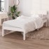 Estructura de cama madera maciza individual blanco 75x190