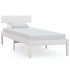 Estructura de cama madera maciza individual blanco 75x190