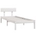 Estructura de cama madera maciza individual blanco 75x190