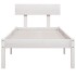 Estructura de cama madera maciza individual blanco 75x190