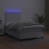 Cama box spring colchón y LED cuero sintético blanco 120x190