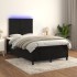 Cama box spring con colchón y LED terciopelo negro 120x190