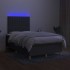 Cama box spring con colchón y LED tela marrón oscuro 120x190