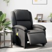 Sillón reclinable de masaje eléctrico cuero auténtico negro