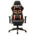 Silla de gaming con reposapiés cuero sintético negro y