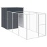 Caseta de perros con corral acero galvanizado 165x455x181