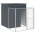 Caseta de perros con corral acero galvanizado 165x455x181