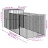 Caseta de perros con corral acero galvanizado 165x455x181