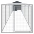 Jaula gallinas con corral acero galvanizado gris 117x813x123