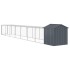 Jaula gallinas con corral acero galvanizado gris 117x813x123