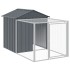 Jaula gallinas con corral acero galvanizado gris 117x813x123