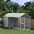 Perrera de exterior con toldo acero galvanizado plata 2x6x2,5