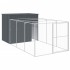 Caseta perros con corral acero galvanizado gris 214x457x181