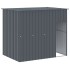 Caseta perros con corral acero galvanizado gris 214x457x181