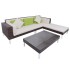 Set muebles de jardín 4 piezas y cojines ratán sintético