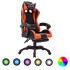 Silla gaming con luces LED RGB cuero sintético naranja y