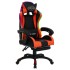 Silla gaming con luces LED RGB cuero sintético naranja y