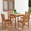 Conjunto de comedor de jardín 3 piezas madera maciza de teca