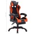 Silla gaming con luces LED RGB cuero sintético naranja y