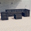 Muebles palets de jardín 7 pzas madera maciza pino gris oscuro