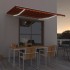 Toldo retráctil manual con LED naranja y marrón 400x300