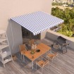 Toldo automático retráctil azul y blanco 450x350 cm