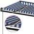 Toldo automático LED sensor de viento azul y blanco 300x250