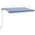 Toldo automático LED sensor de viento azul y blanco 300x250