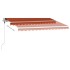 Toldo automático LED sensor de viento naranja marrón 300x250