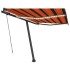 Toldo automático LED sensor de viento naranja marrón 350x250