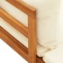 Tumbona 1 reposabrazos con cojines crema madera maciza