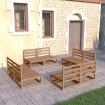 Muebles de jardín 8 piezas marrón miel madera madera de pino