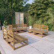 Muebles de jardín 6 piezas marrón miel madera maciza de pino