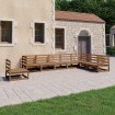 Muebles de jardín 8 piezas marrón miel madera maciza de pino