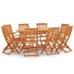 Set de comedor de jardín plegable 9 pzas madera eucalipto