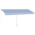 Toldo de pie automático azul y blanco 500x350