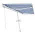 Toldo de pie automático azul y blanco 500x350