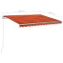 Toldo automático LED y sensor de viento naranja marrón 3x2,5