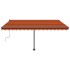 Toldo de pie retráctil manual naranja y marrón 400x300